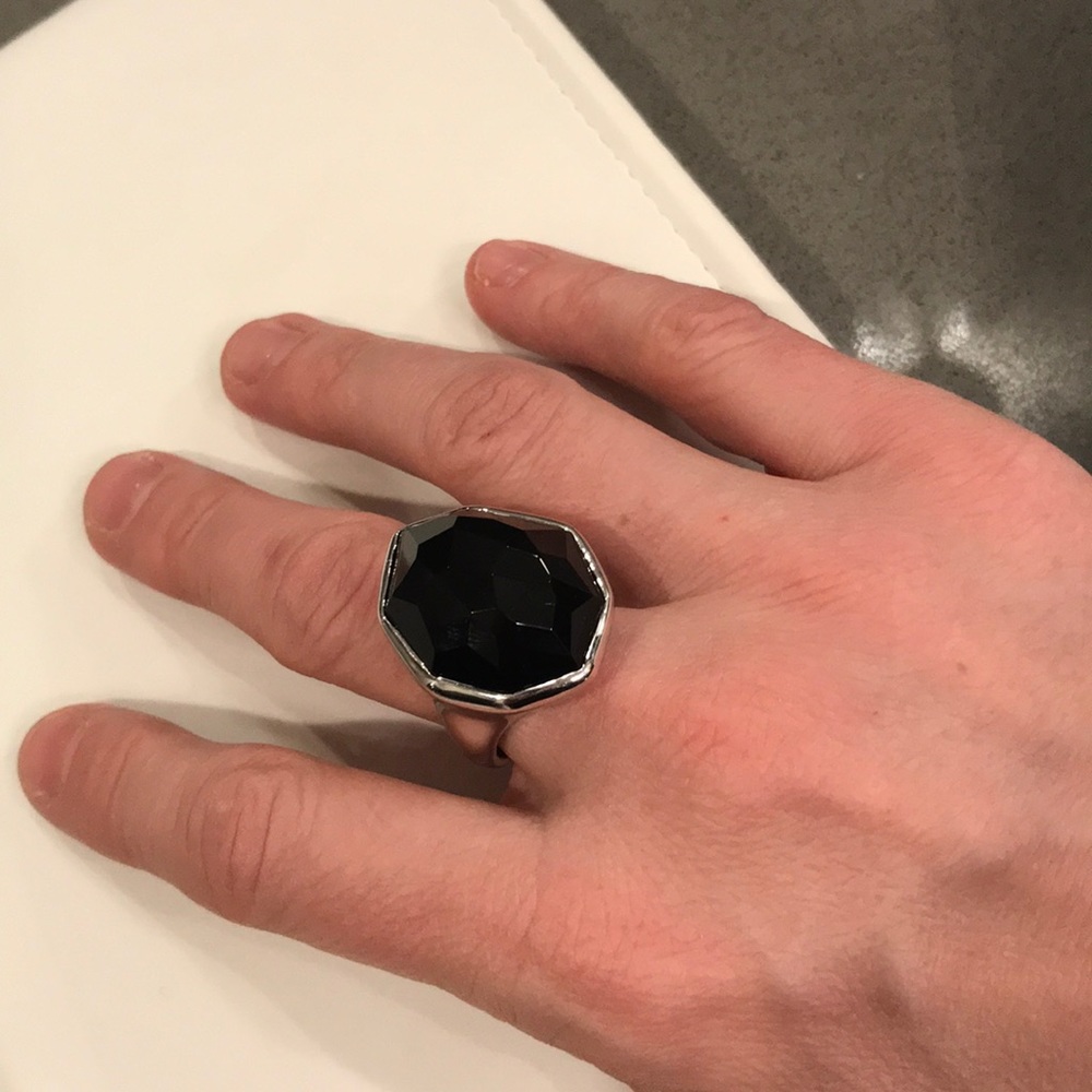 Black onyx cocktail ring